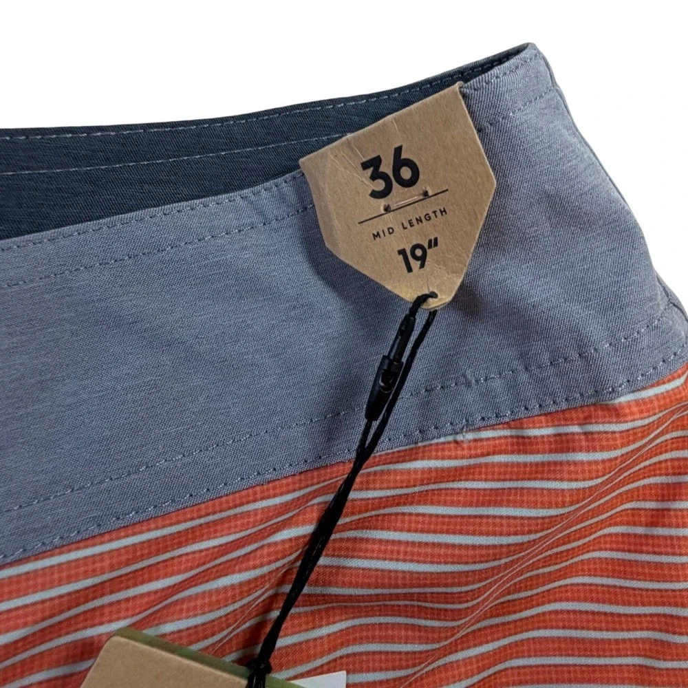 Quiksilver Highline Surfsilk Tijuana 19 Board Shorts Mens 36 Orange Mint Swim J8
